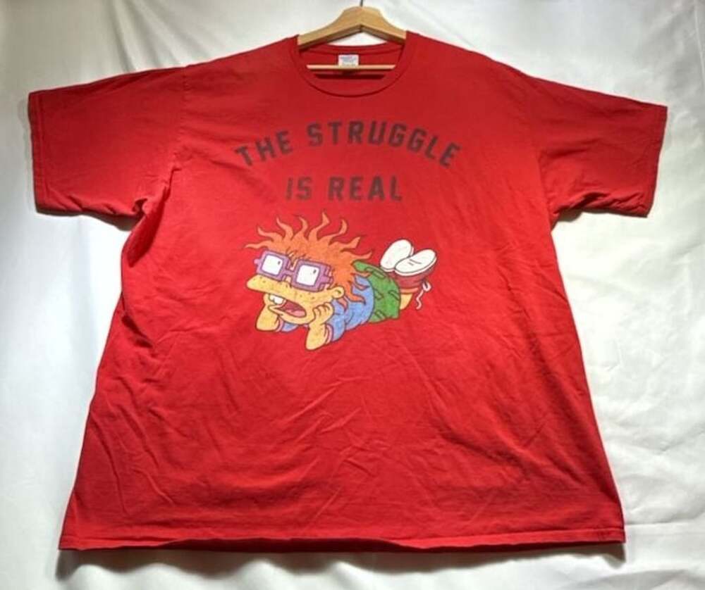 Port & Company Rugrats Chuckie The Struggle Is Real Red Graphic T-Shirt 3XL